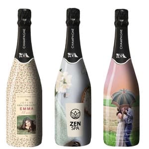 Bouteille de Champagne personnalis&eacute;e pour un anniversaire entreprise