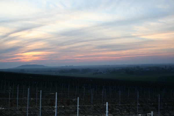 Mars lever de soleil depuis les vignes sur le Mont Aim&eacute;