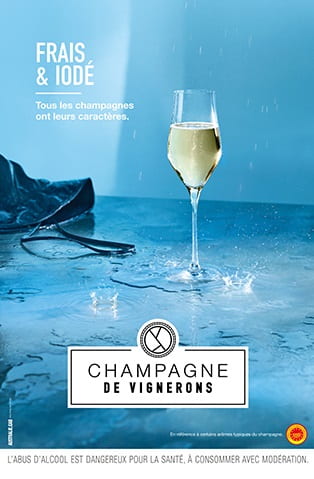 Bouteille de champagne brut et frais 