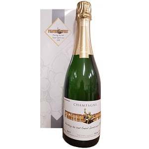 Champagne avec &eacute;tiquette personnalis&eacute;e pour un cadeau client