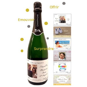 Champagne personnalis&eacute; pour un cadeau entreprise ou club de foot