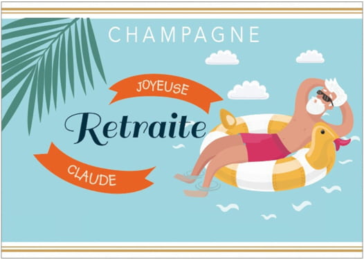 Etiquette personnalis&eacute;e champagne avec visuel pour club de foot