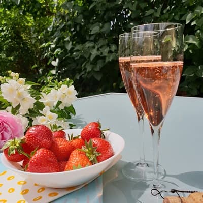 Champagne ros&eacute;frais et fruit&eacute;