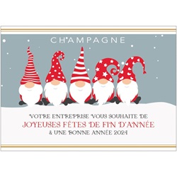 Champagne personnalis� pour Noel avec des lutins