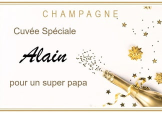 Champagne personnalis&eacute; pour la fete des p&egrave;res