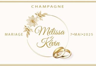 Etiquette personnalis&eacute;e champagne pour mariage hommes