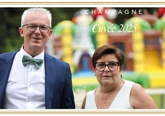 Etiquette de champagne personnalis&eacute;e pour fiancailles PACS