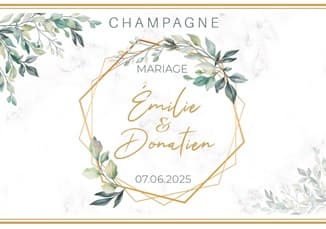 Etiquette personnalis&eacute;e champagne pour anniversaire de mariage