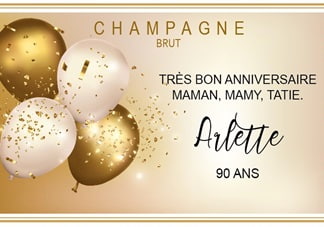 Champagne personnalis&eacute; anniversaire
