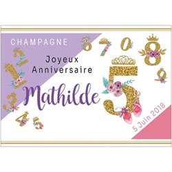 Etiquette avec chiffre pour anniversaire enfant