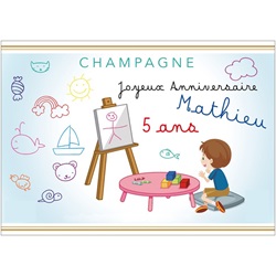 Etiquette champagne pour anniversaire petit gar�on