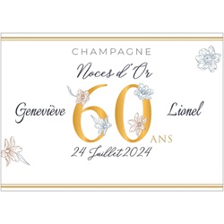 etiquette avec chiffre floraux pour f�ter un anniversaire ou un anniversaire de mariage