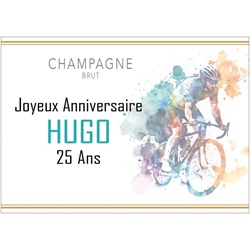 Etiquette pour anniversaire fan de v�lo