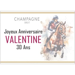 Champagne pour anniversaire avec �tiquette cheval