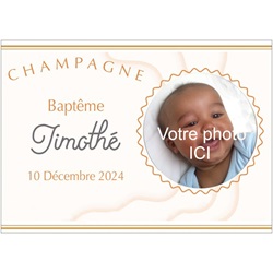 Etiquette pour bapt�me avec photo