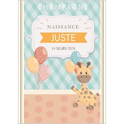 bouteille de champagne personnalis�e avec th�me girafe 