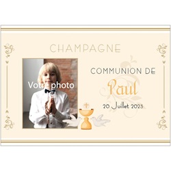 �tiquette personnalis�e pour communion avec photo 