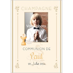 champagne pour communion avec �tiquette personnalis�e avec photo