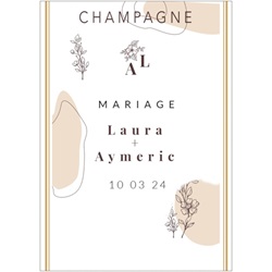 �tiquette verticale pour mariage design naturel