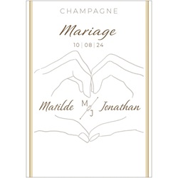 �tiquette personnalis�e de champagne pour mariage love you mains