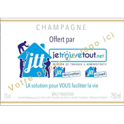 Etiquette champagne personnalis&eacute;e pour cadeau client