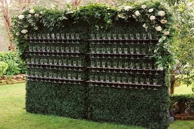 Mur a champagne pour le vin d honneur d un mariage