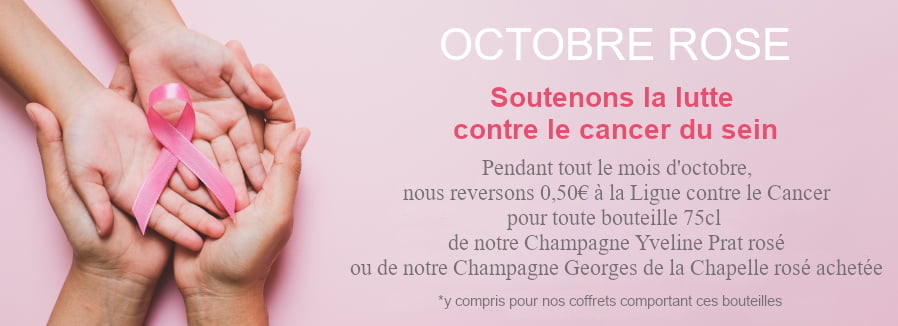 Bouteille de champagne ros&eacute; prix direct du vigneron pour octobre rose