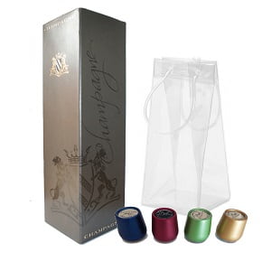 Coffret sac et &eacute;tui pour emballer une bouteille de Champagne en cadeau 