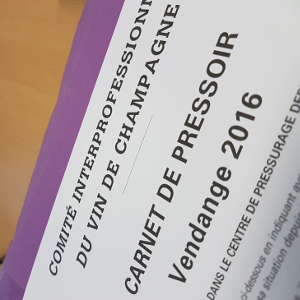 Carnet de pressoir en champagne